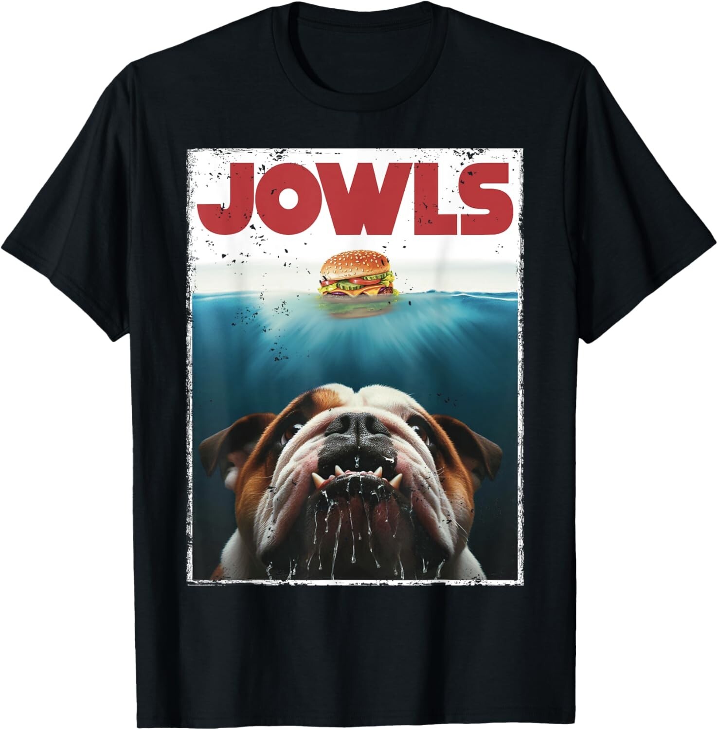 Funny English Bulldog Jowls Burger Bully_ Dog Mom_ Dog Dad Gift Unisex T-Shirt