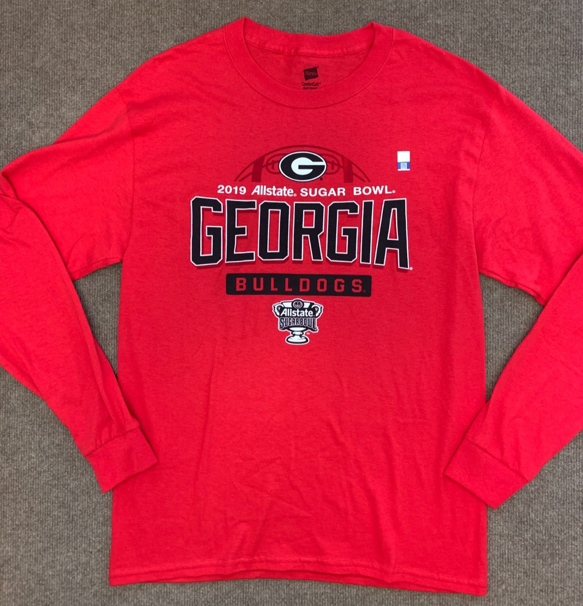Georgia Bulldogs Shirt Mens M 2019 NCAA Sugar Bowl Long Sleeve Cotton Pullover