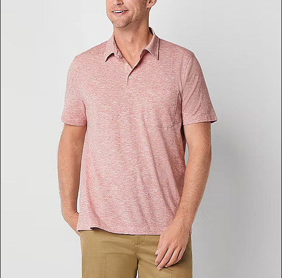 St. John’s Bay Super Soft Jersey Mens Classic Fit Short Sleeve Polo Shirt – Sz S