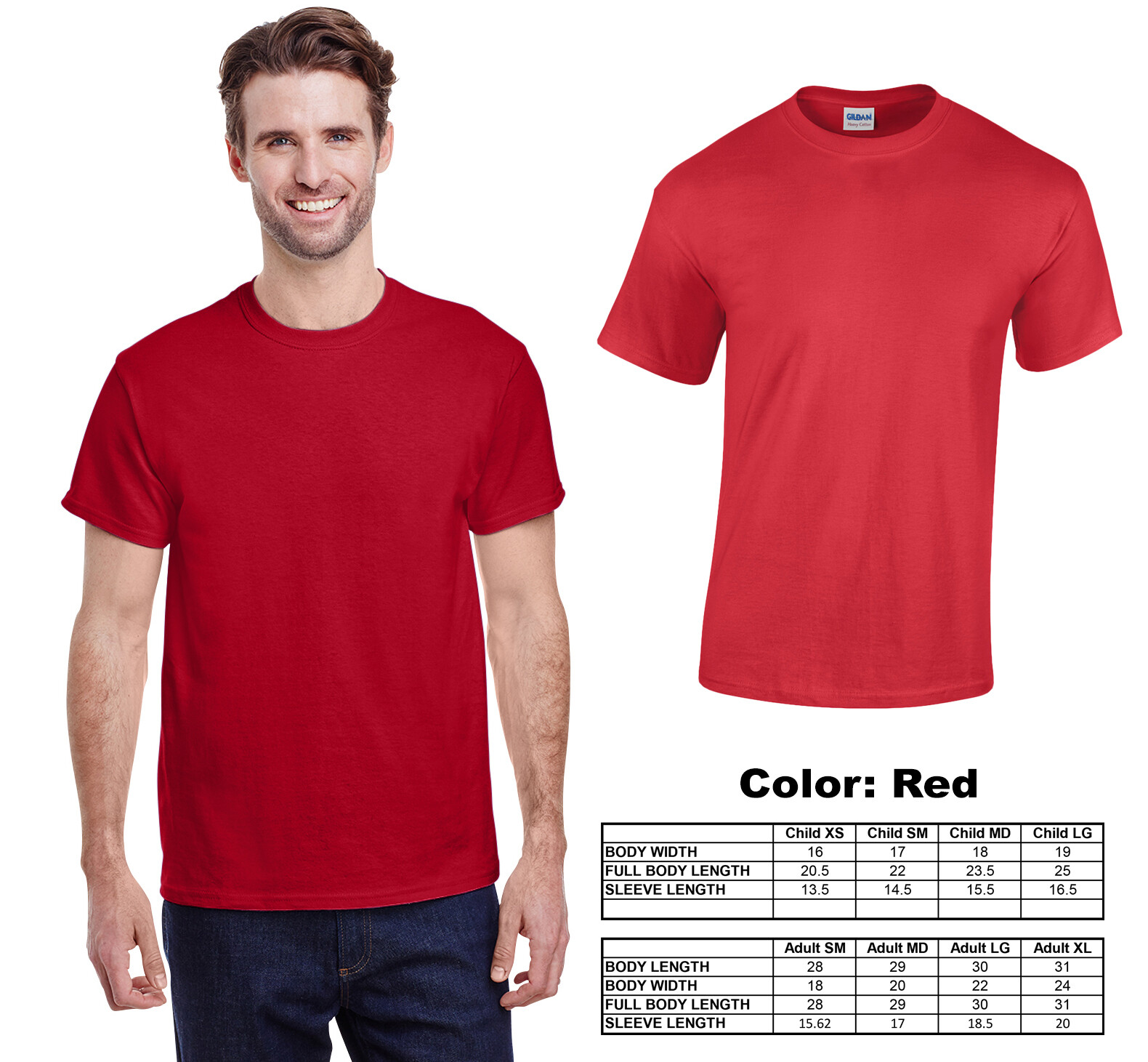 New Gildan G500 T-Shirts 100% Heavy Cotton COMBINE Any COLOR, Any SIZE Multipack