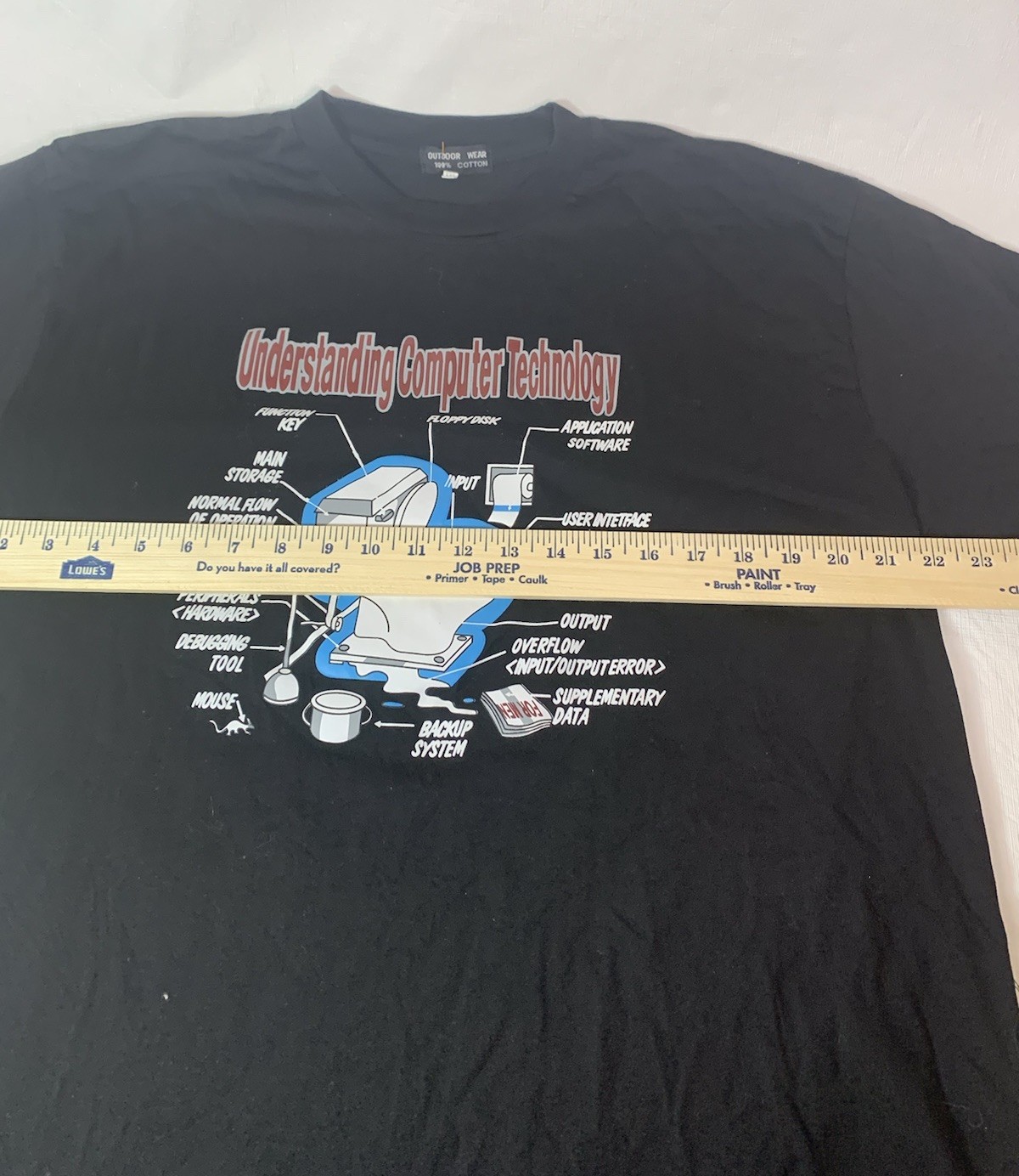VINTAGE 80s T-Shirt,COMPUTER TECH BATHROOM HUMOR Retro Classic Y2K