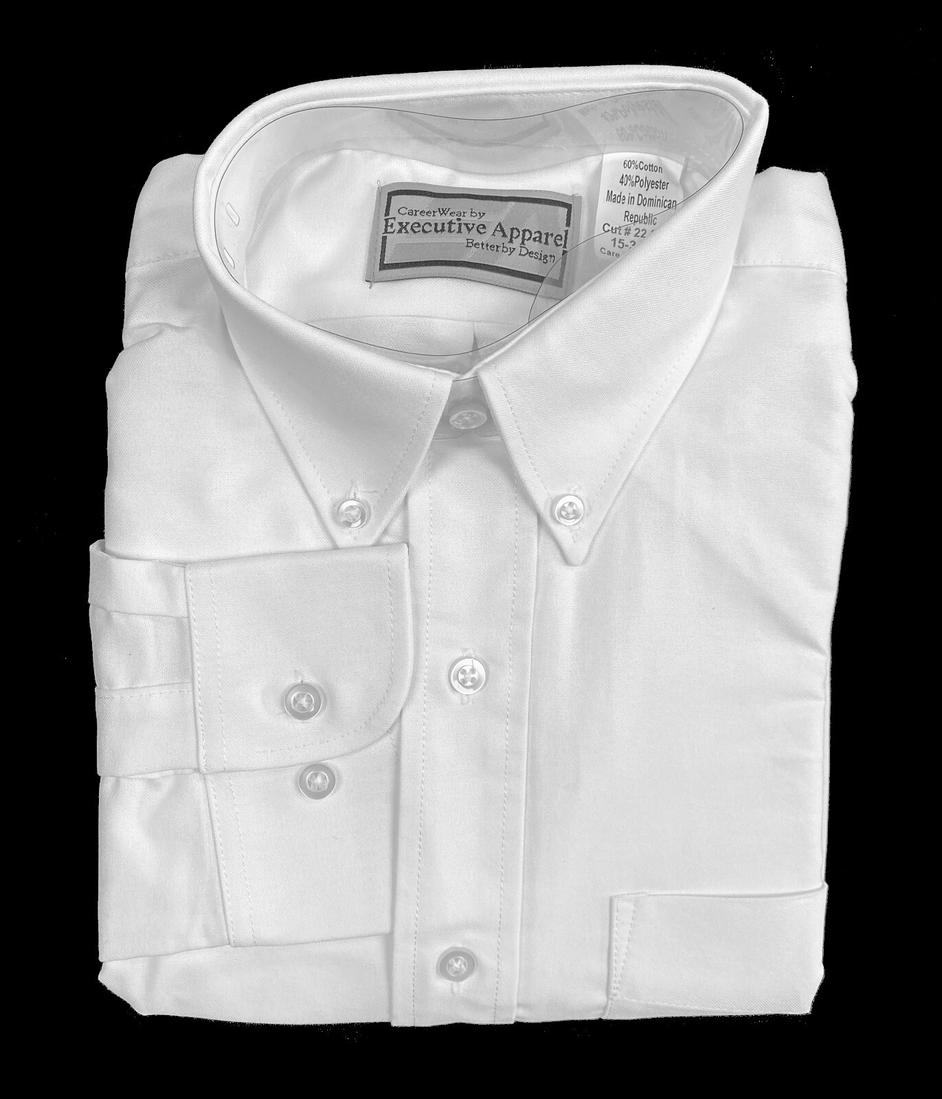 Men’s White Shirt Tailored Button Down Collar Long Sleeve Pocket Size 16.5 36/37
