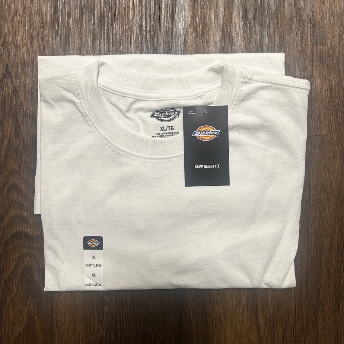 Dickies Heavyweight Cotton Jersey Crew Neck T-Shirt Logo White Men’s XL