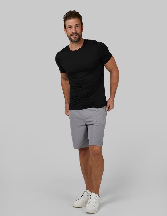 32 Degrees Men’s Cool Classic Crew T-Shirts – 4 Pack – Black (Size Large)