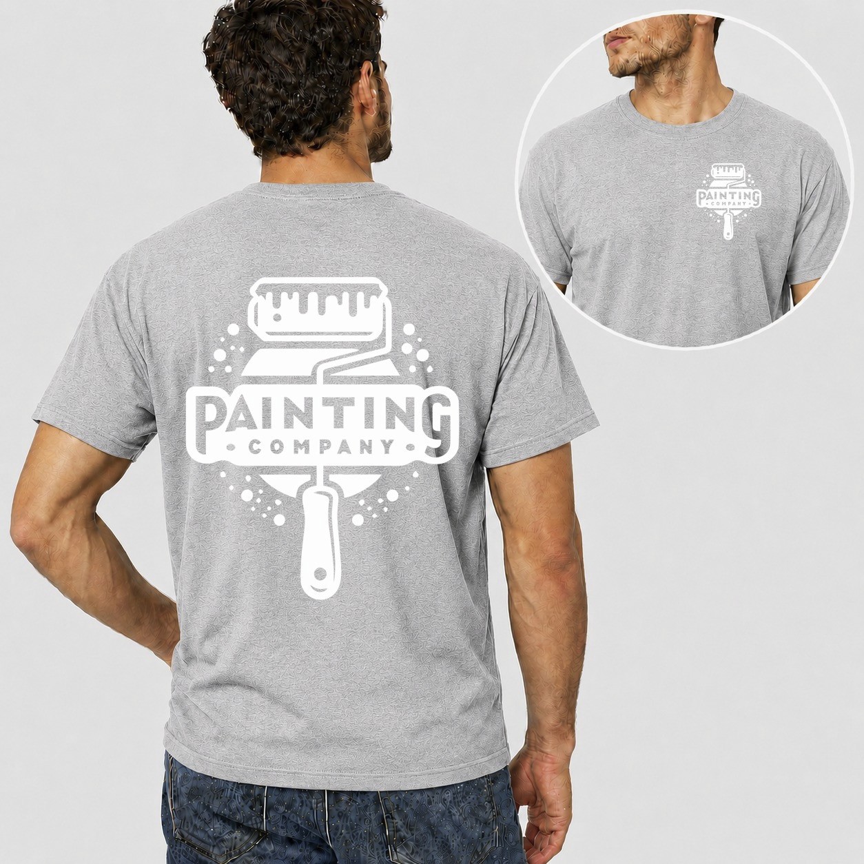 Men Personalised Work T Shirt Custom Trade Company Logo Mechanic Plumber Painter