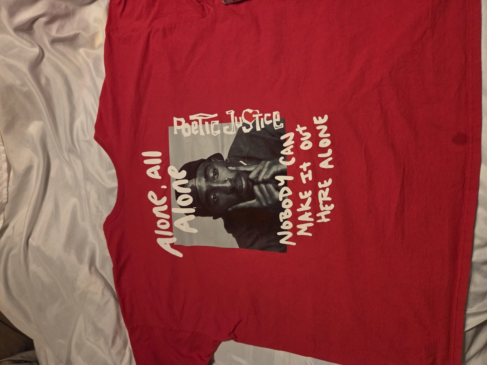 Tupac Shakur Poetic Justice Red Graphic Shirt Men’s Size 5XL 2Pac Rap Movie Tee