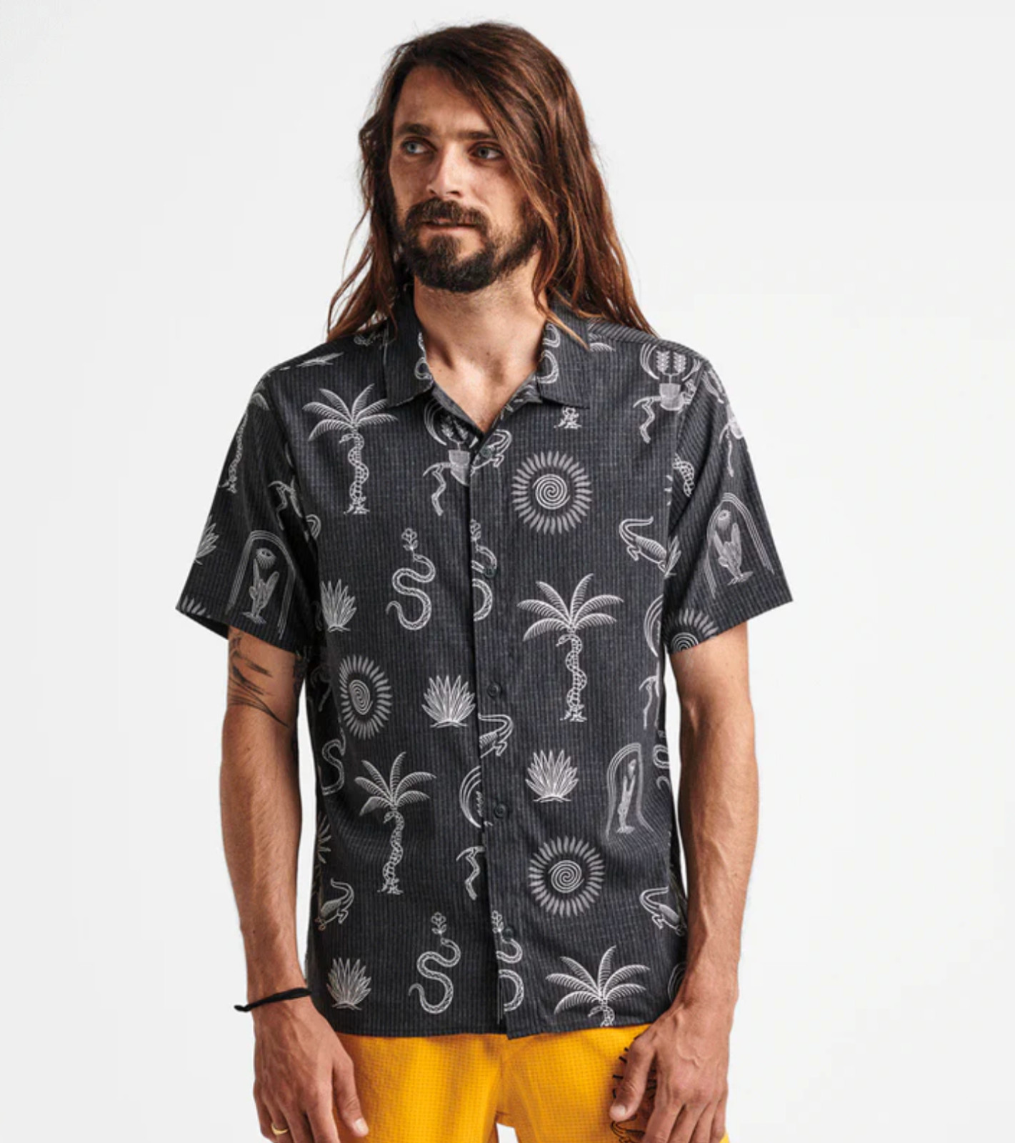 Roark Bless Up Men’s Vented Button Up Trail Run Shirt Black Sz Large NEW #5895