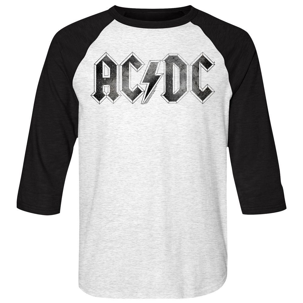 AC/DC Logodistress 3/4 Sleeve Raglan T-Shirt