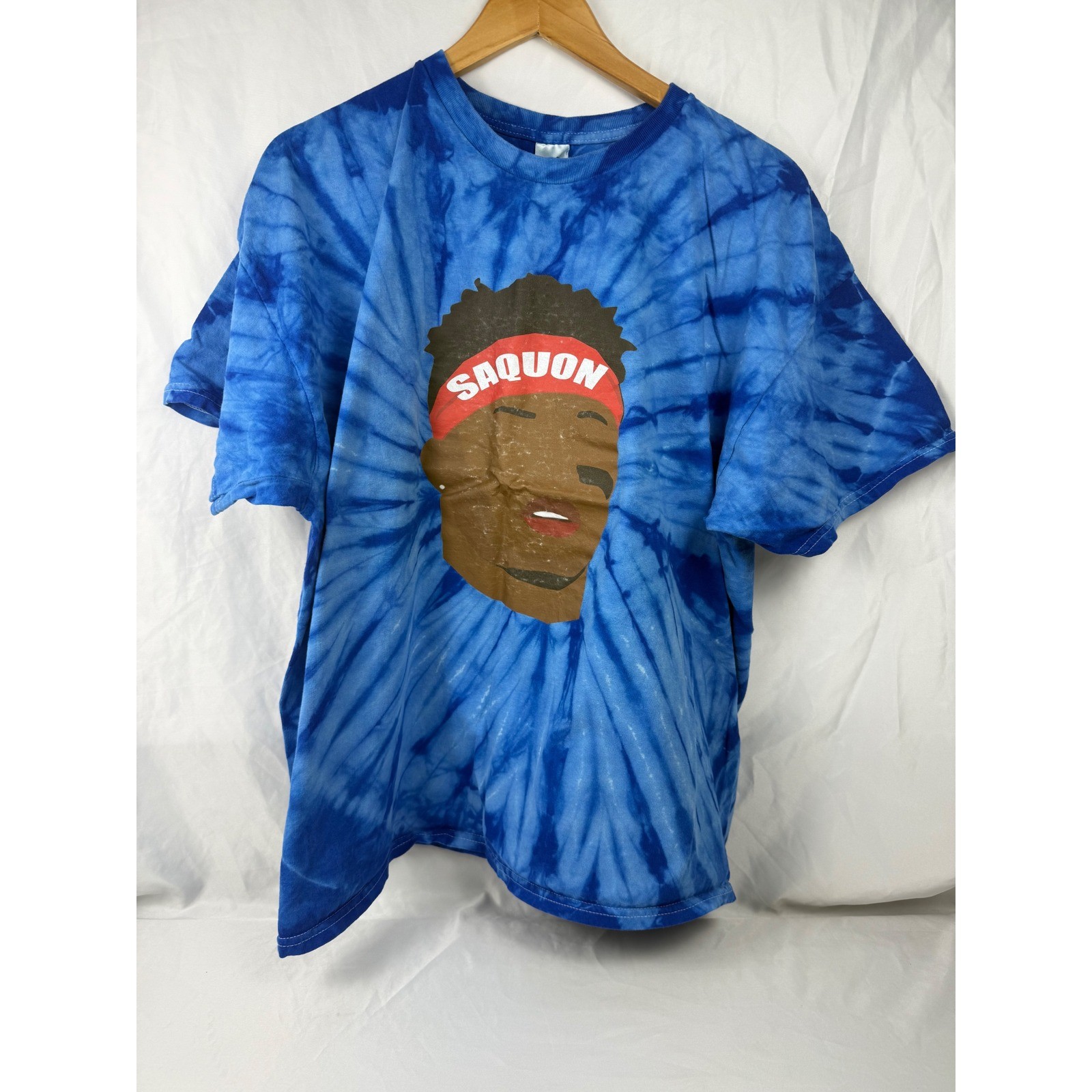 Colortone Saquon Barkley Tie Dye Graphic T-Shirt Mens 2XL Blue Football Tee