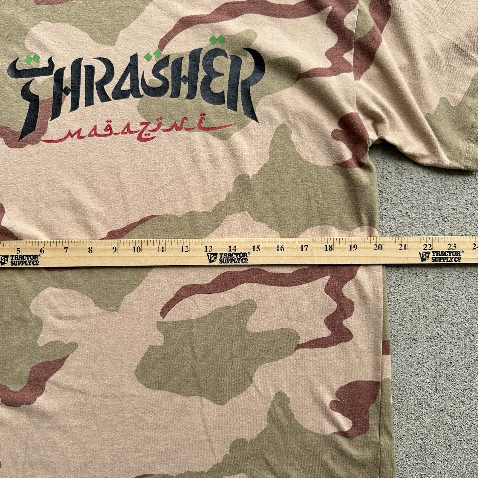 Thrasher Magazine Rothco Men’s Size Large Camo Tee T-Shirt Desert
