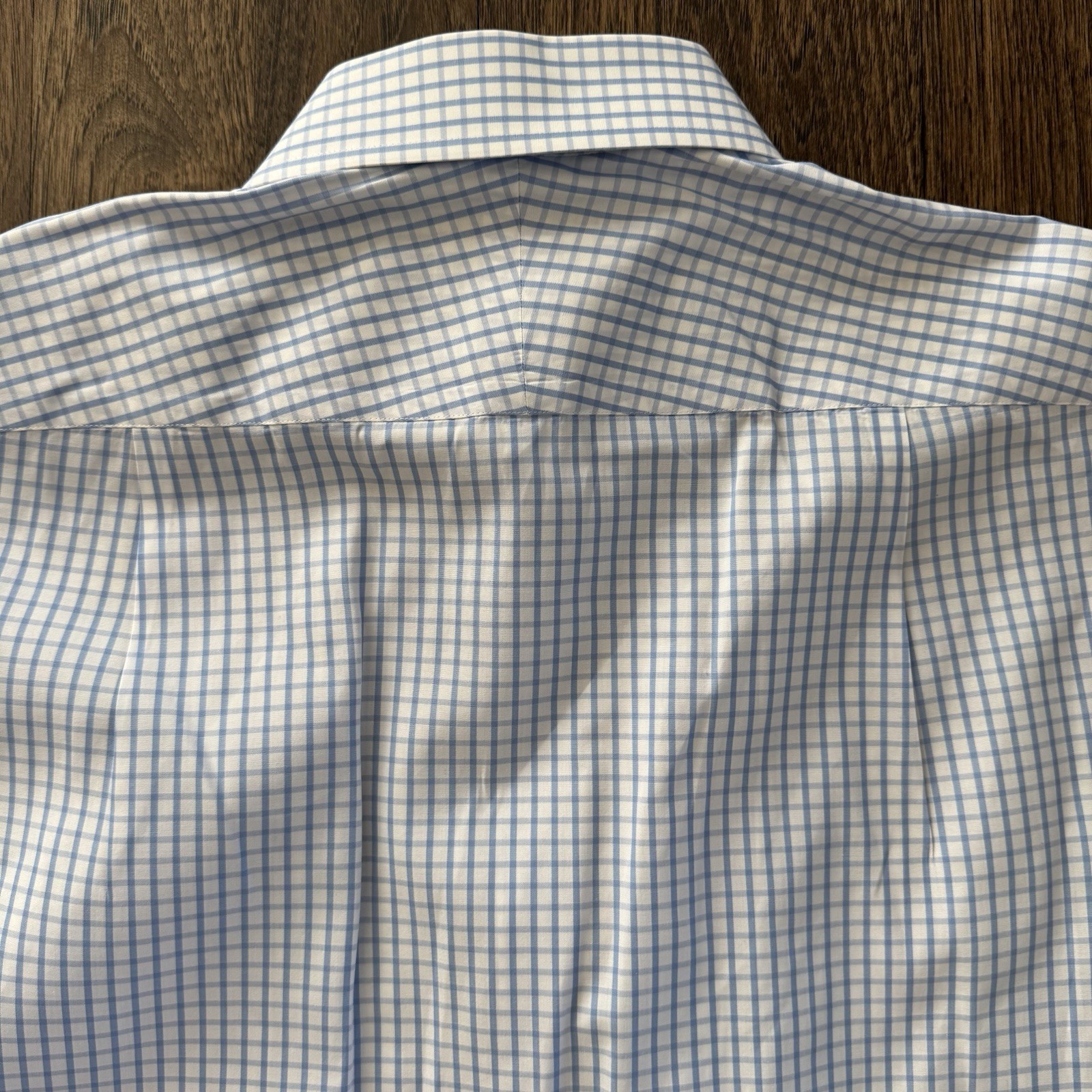 Charles Tyrwhitt Men’s 16 33 Blue White Checked Dress Shirt 41/84cm French Cuff