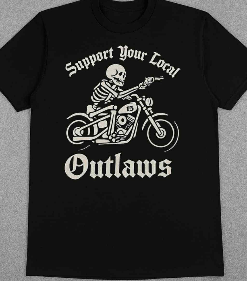 SYLO Support your local outlaws Biker Motorcycle MC T shirt 15 skull