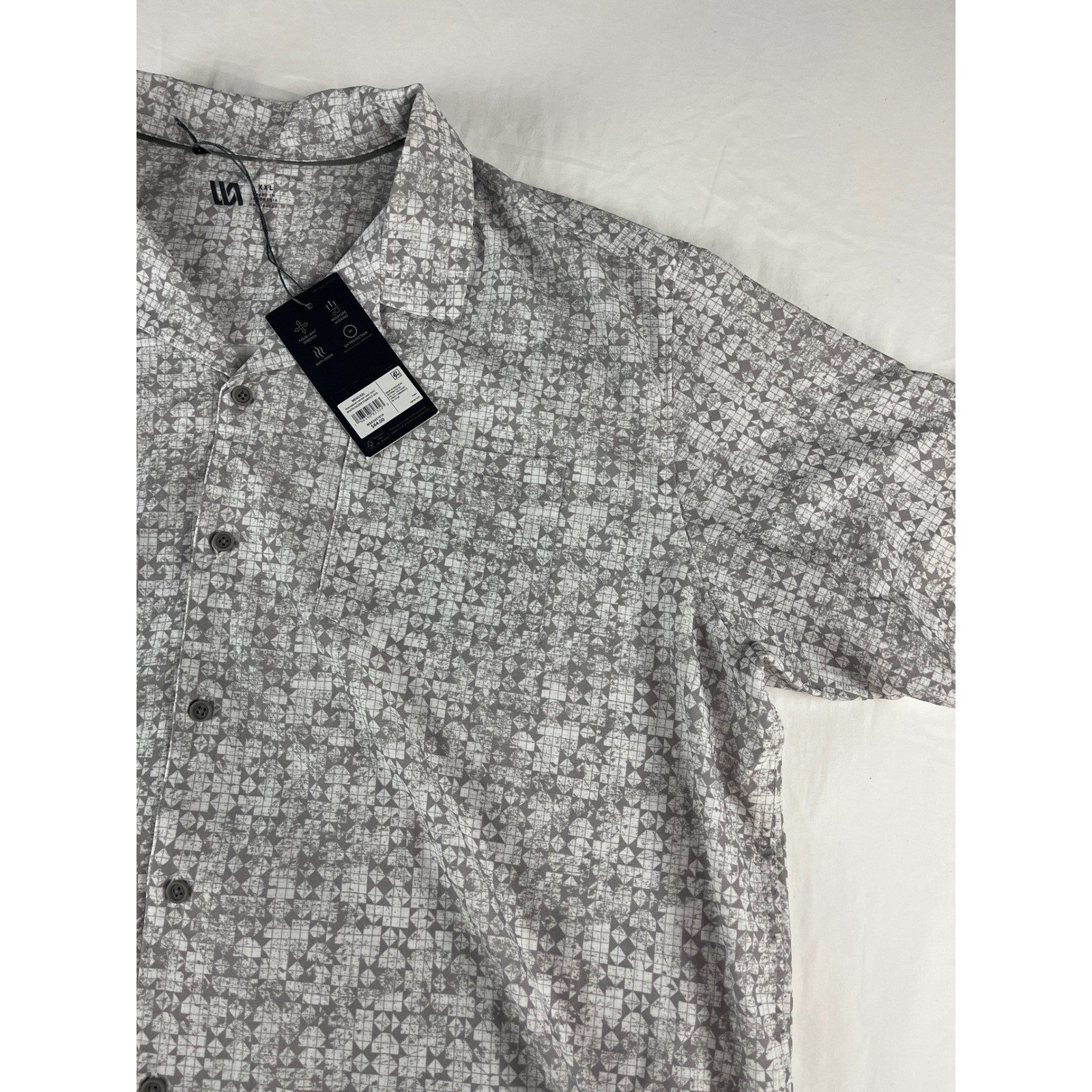 VVA XXL Mens Button Down Short Sleeve Four Way Stretch UPF 30 Anti Odor
