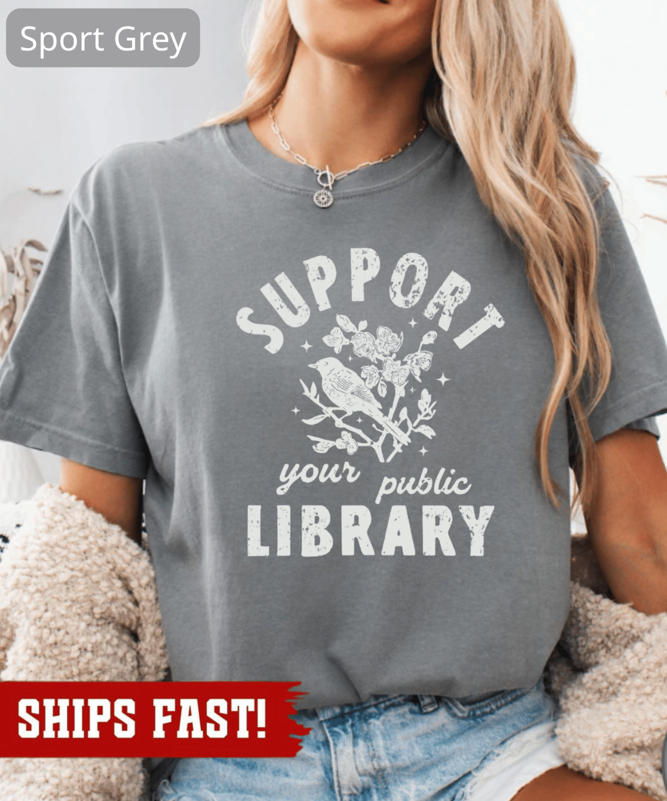 Public Library Shirt, Support Local Libraries, Bookish, Oversize, Womens, Mens