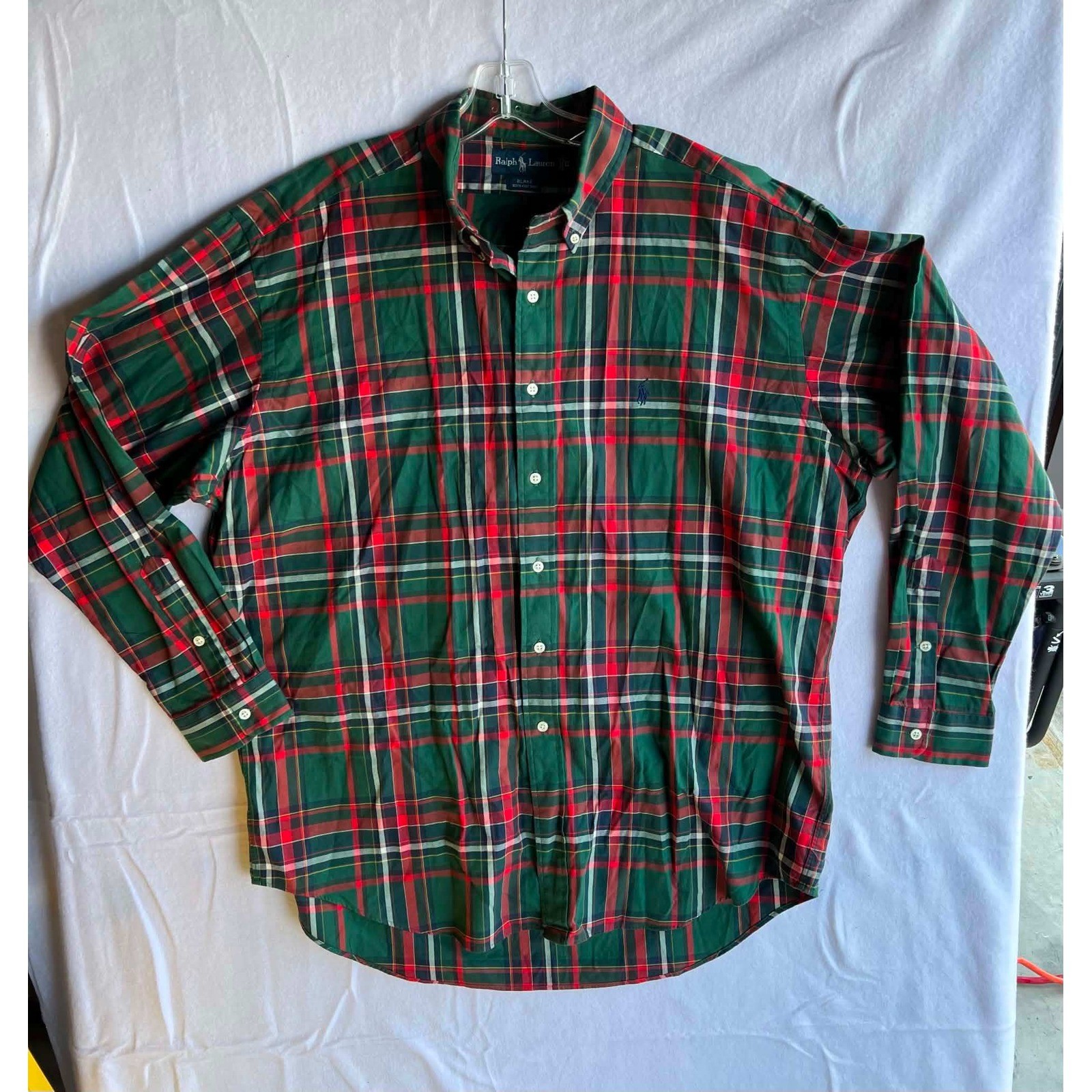 Ralph Lauren Blake Mens XL Green Red Tartan Plaid Cotton 26-05-29