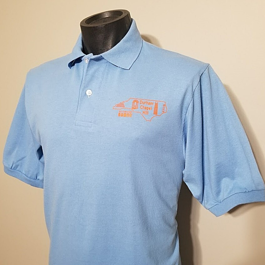 Vintage JCC Maccabi Games Polo Shirt M 90s Durham Chapel Hill NC Souvenir Blue
