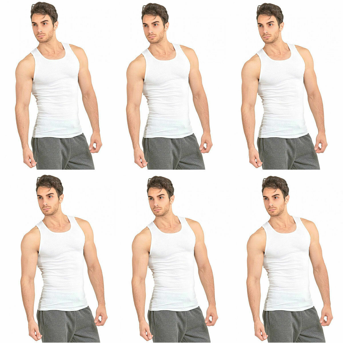 3 -12 Pack Men’s Tank Top 100% Cotton A-Shirt Lot Wife Beater Ribbed Undershirt