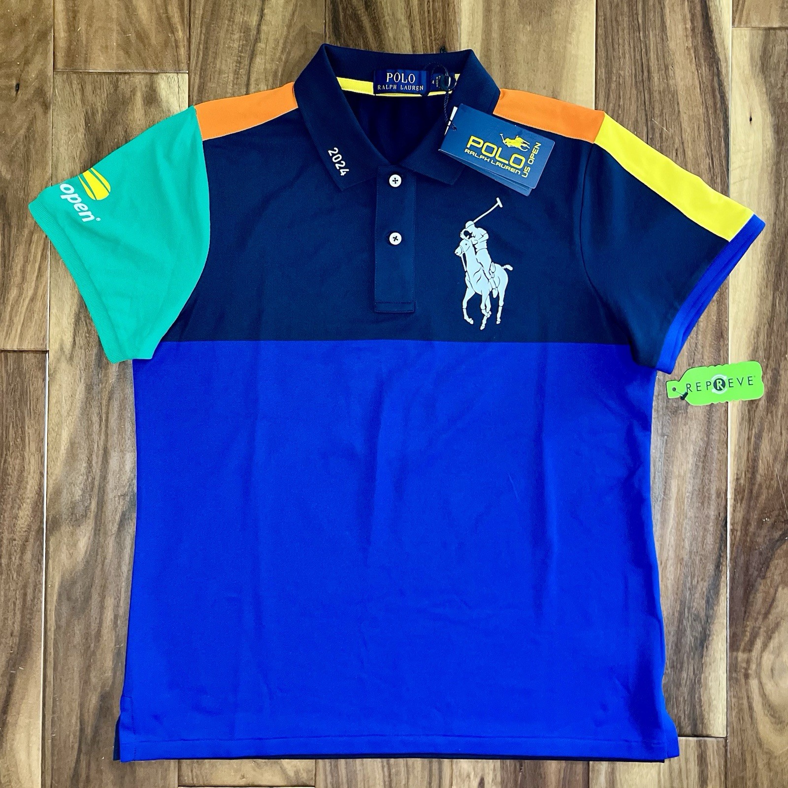 Polo Ralph Lauren US Open Big Pony Shirt Multicolor Blue Men’s Medium NWT New
