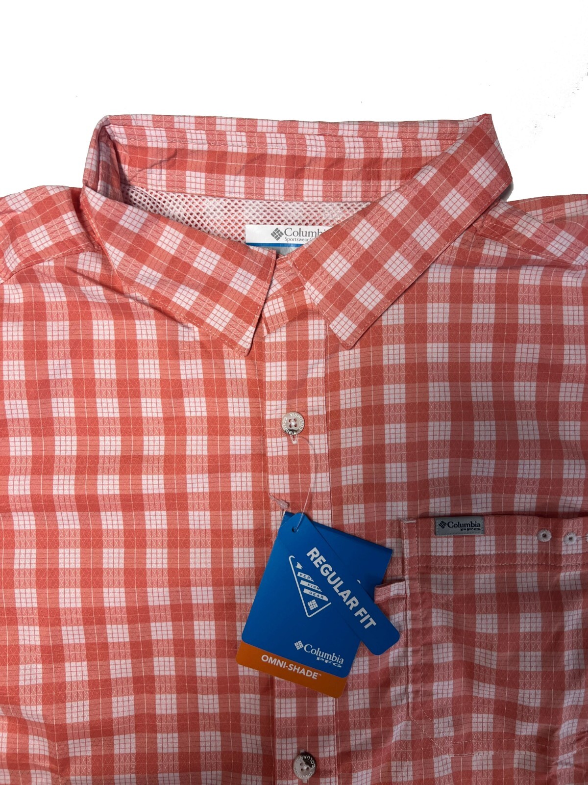 Columbia Men’s Shirt PFG Super Slack Tide Camp Palaka Plaid Short Sleeve