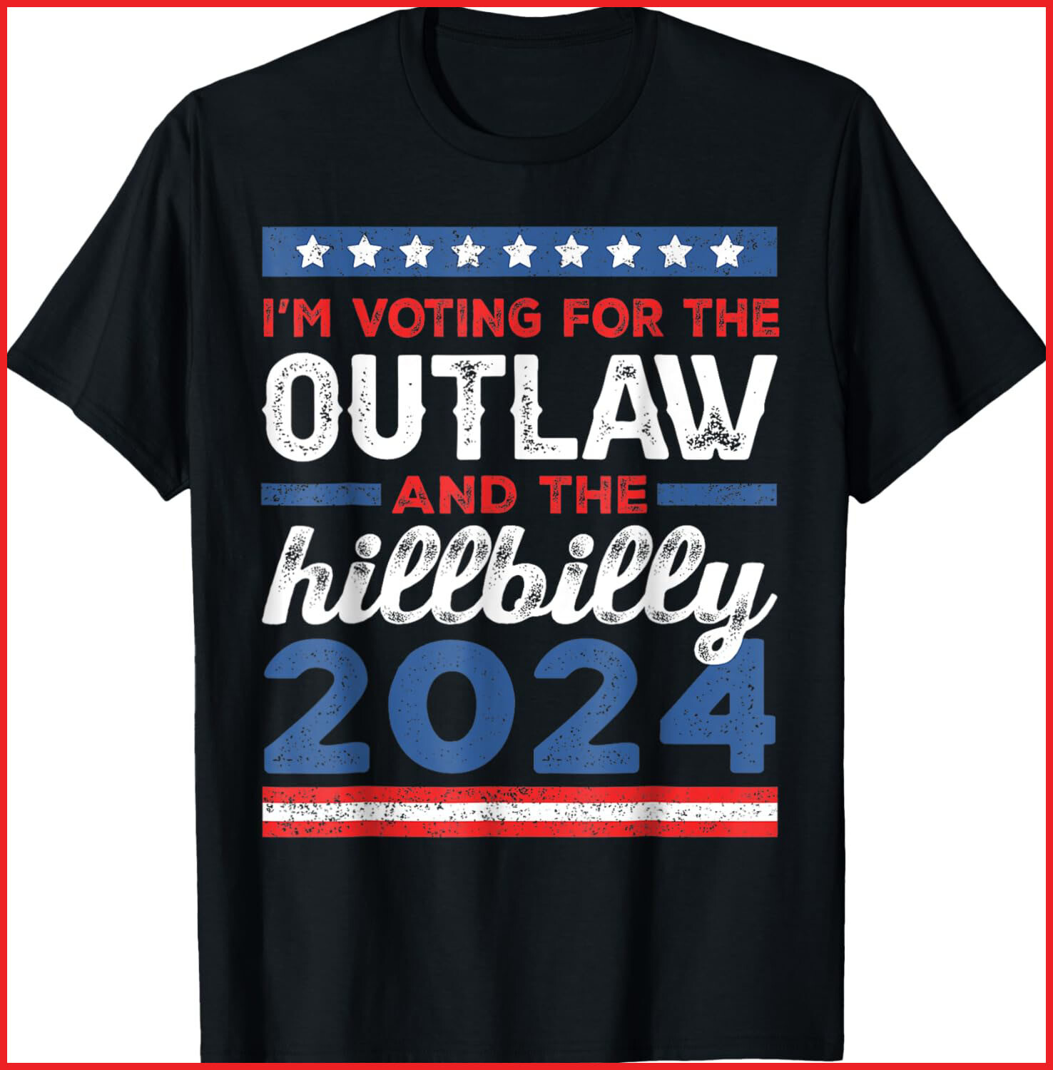 Trump Vance 2024 Donald Trump J.D. Vance Outlaw Hillbilly black T-Shirt S-5XL