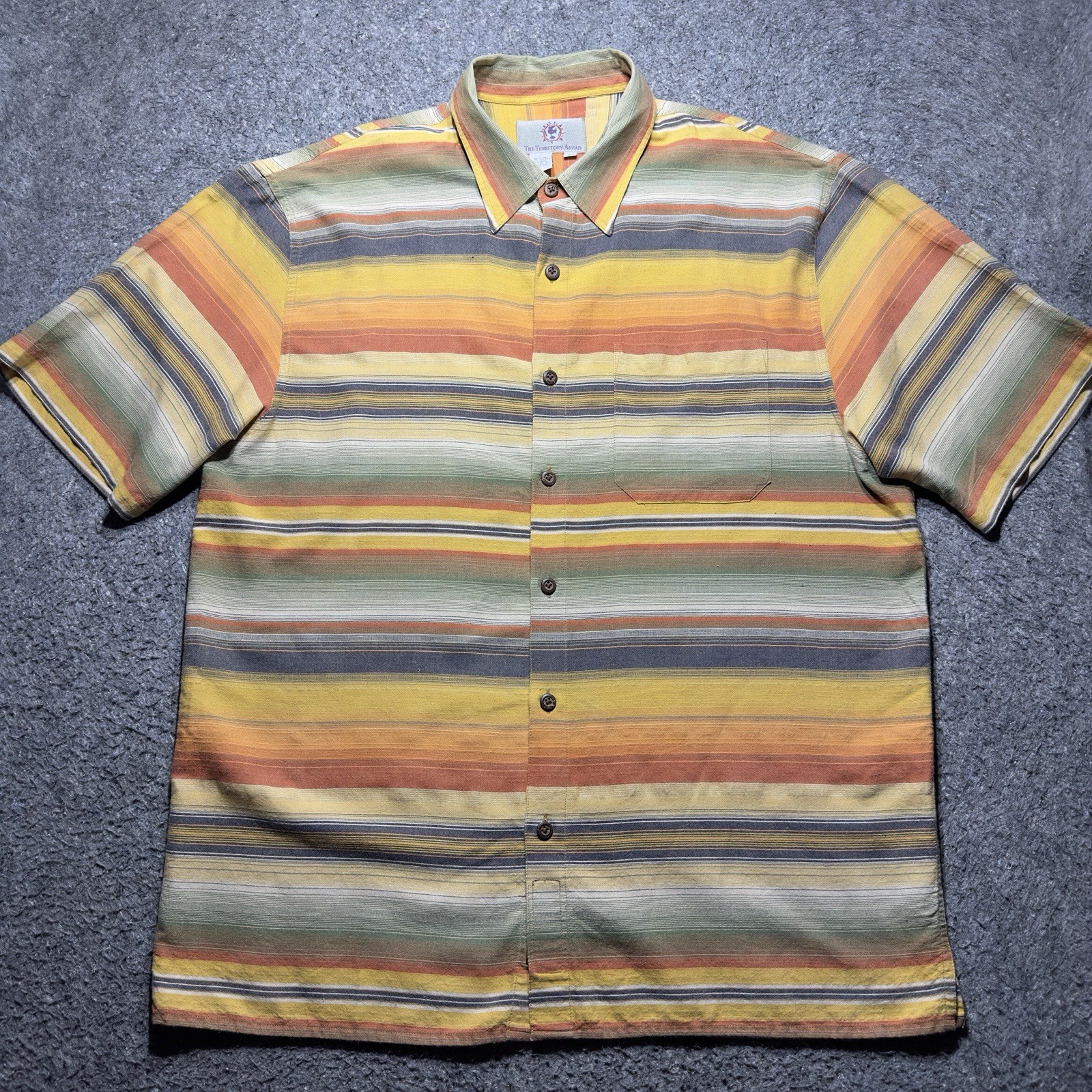 Territory Ahead Shirt Mens XL Multi Color Southwestern Cowboy 100% Cotton Rodeo