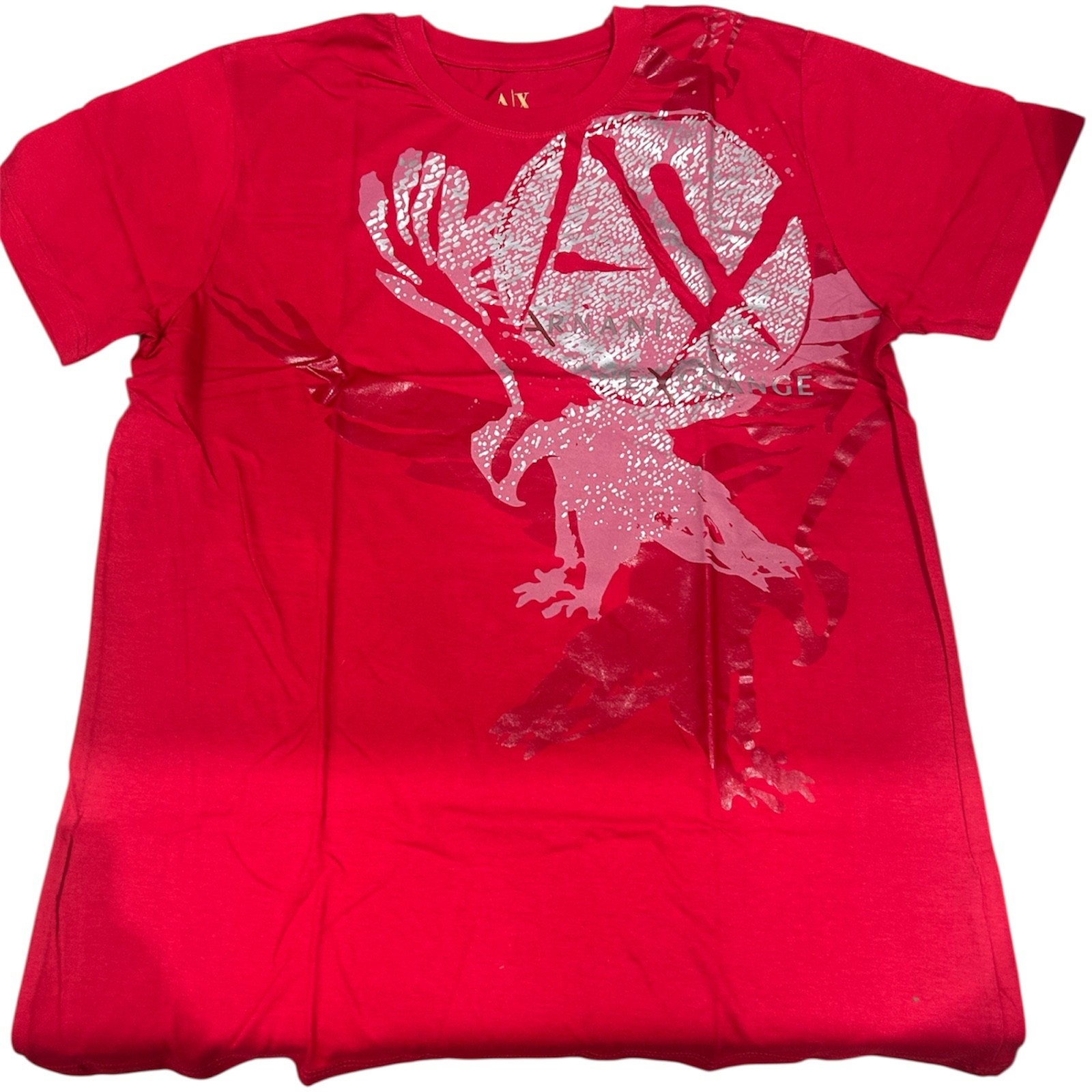 ARMANI EXCHANGE Red EAGLE Short Sleeve Slim Fit Designer Mens T-shirt XL NWT