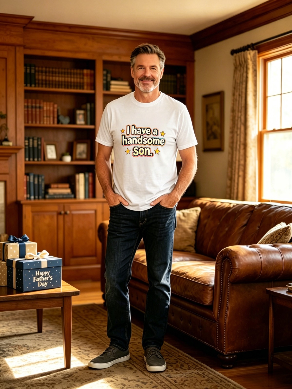Personalized Dad Tee Custom Title Image Print Ideal Father Day Family Present