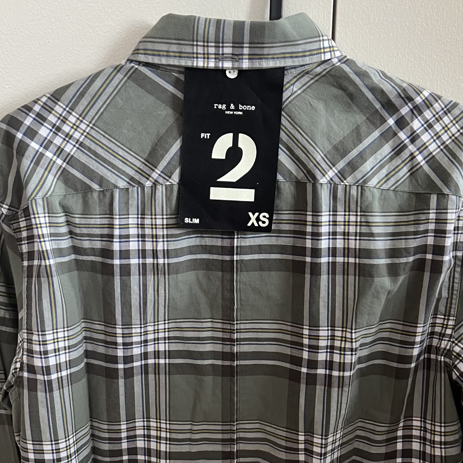 Rag & Bone Men’s XS Button-Up Green Multi Plaid $225 RETAIL Fit 2 Casual NWT!