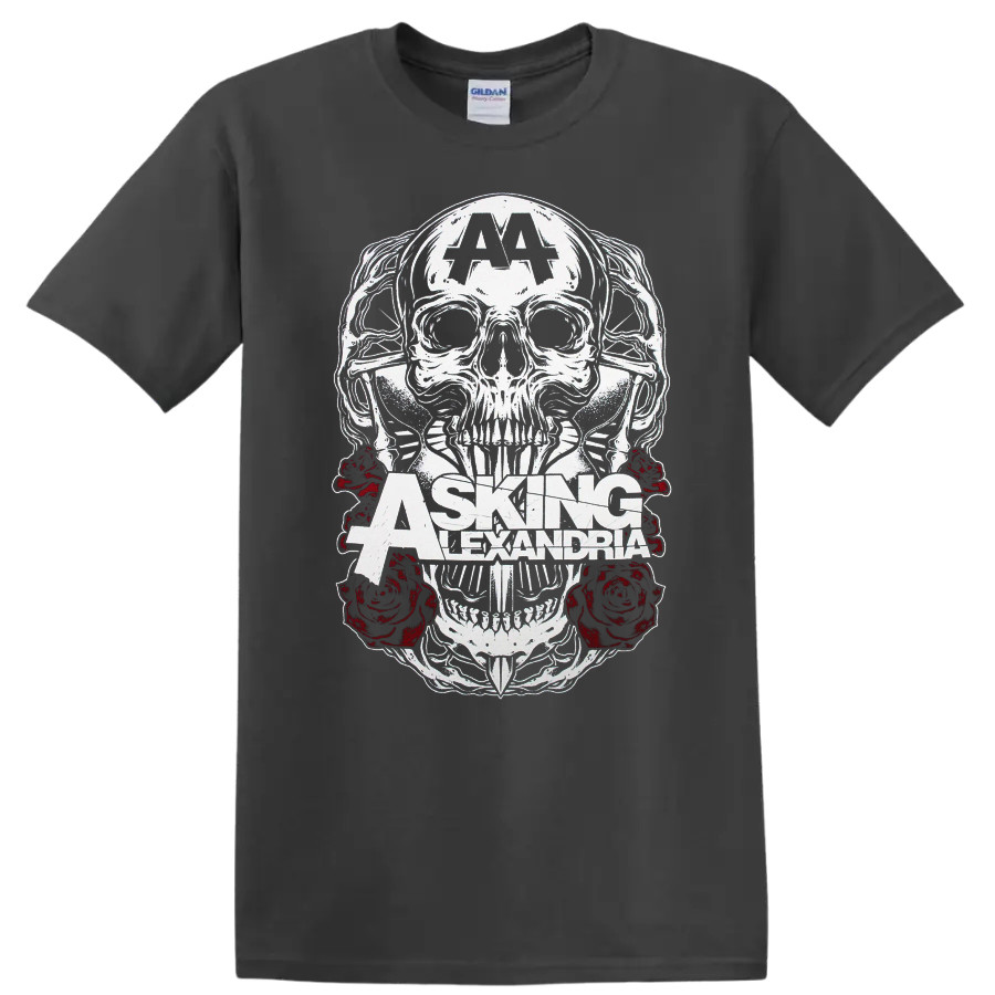 Asking Alexandria Skull Roses Rock Metal T Shirt A4 Band Tee
