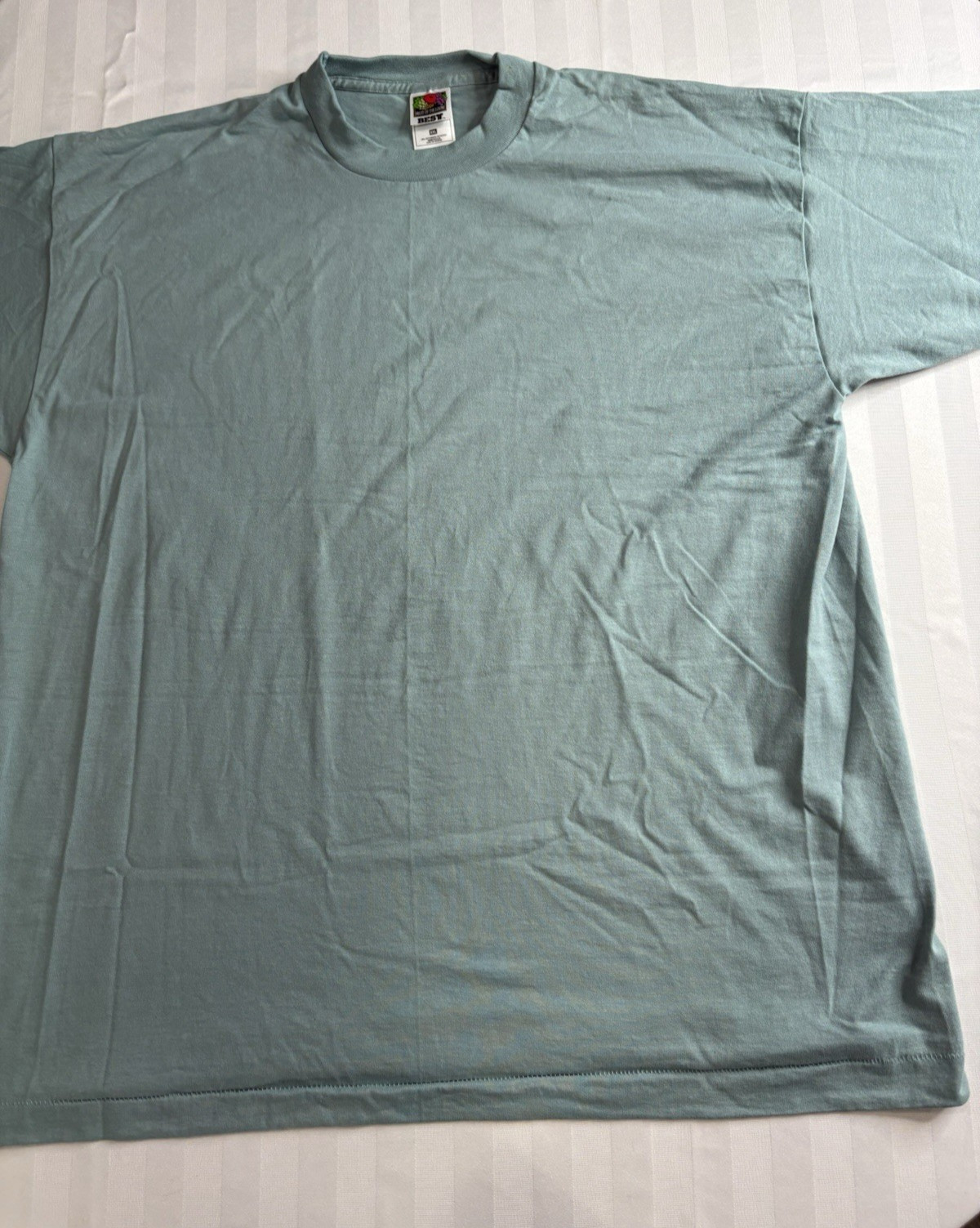 Vtg 80s 90s Fruit Of The Loom Best Blank T Shirt Adult XXL Lt Green USA Made NOS