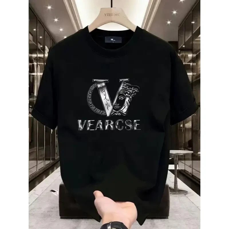 men’s stylish pure cotton round-neck casual printed T-shirt, suitable for both m