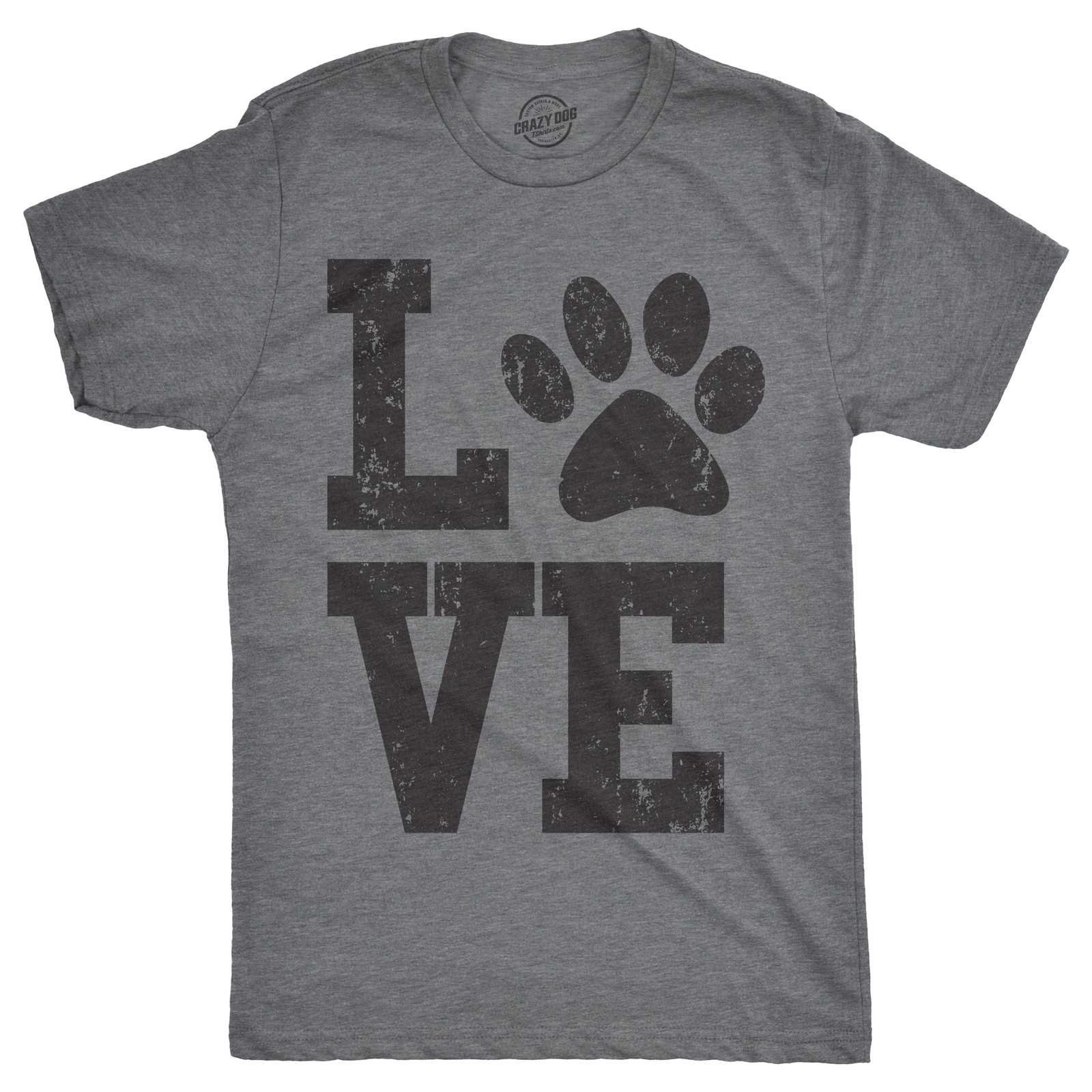 Mens Love Paw T Shirt Cute Adorable Dog Lover Pet Tee for Guys