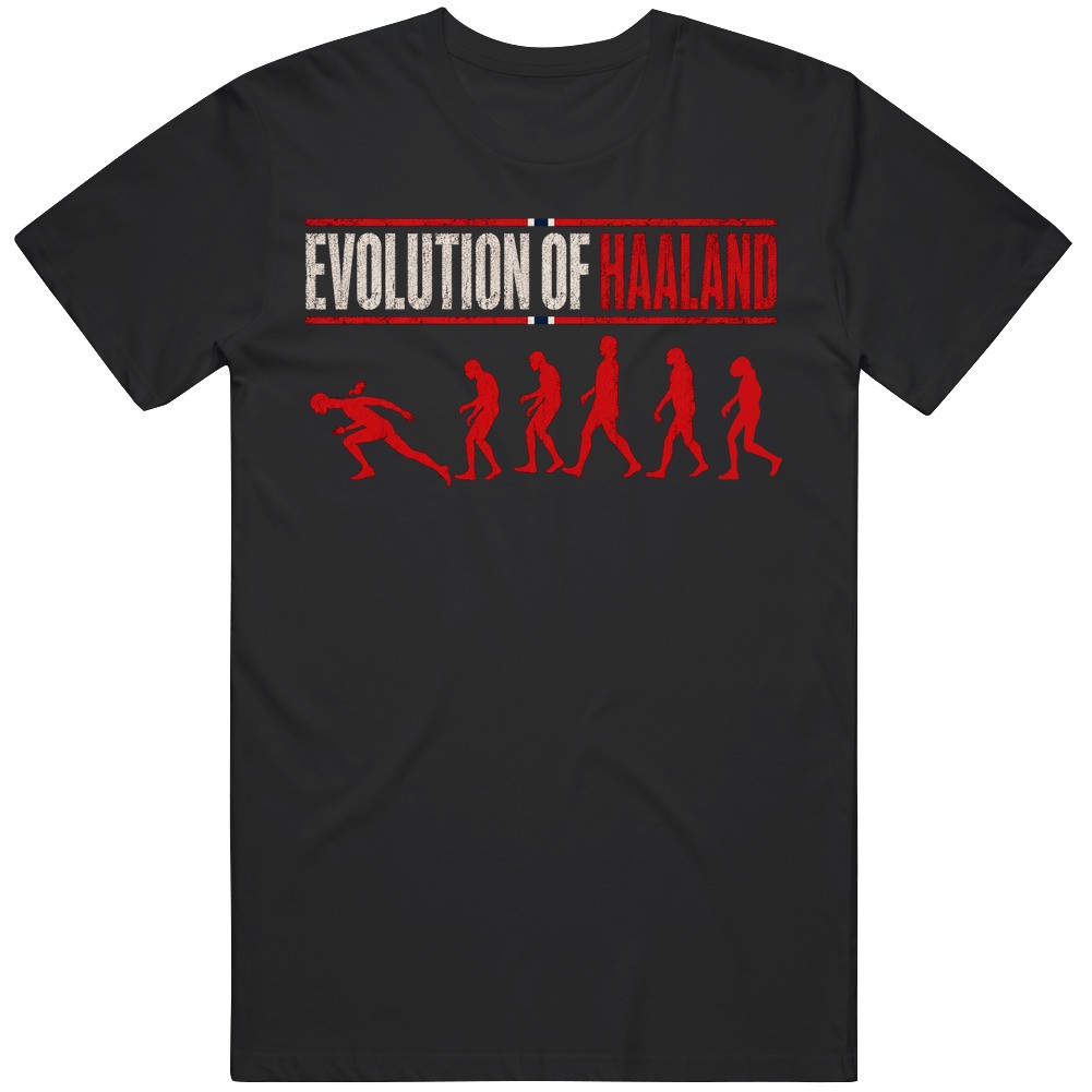 Funny Erling Haaland Evolution of Running Meme Gag Soccer Fan v2 T Shirt