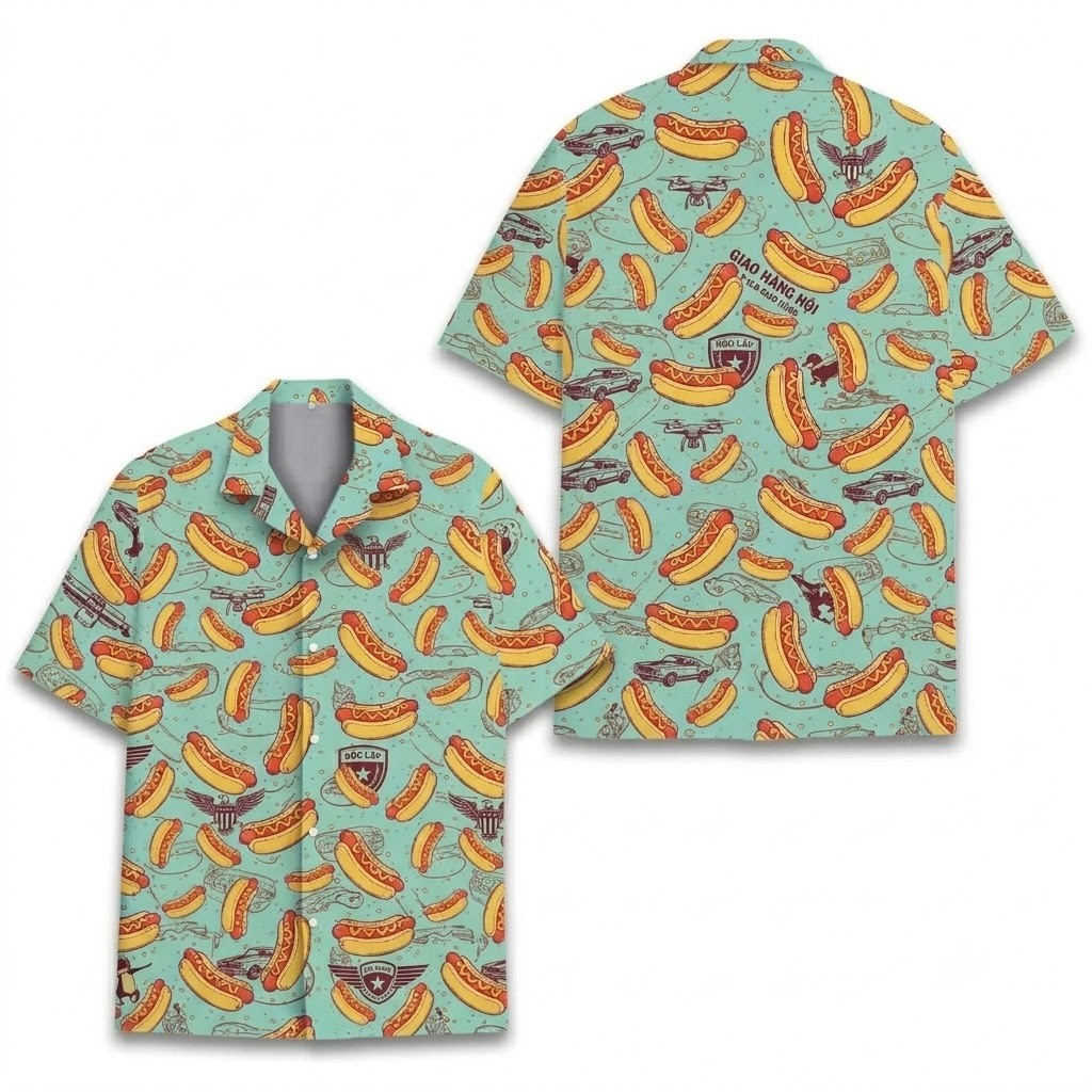 Funny Hotdog Food Summer Beach V4 Gift For Friends Hawaiian Shirt