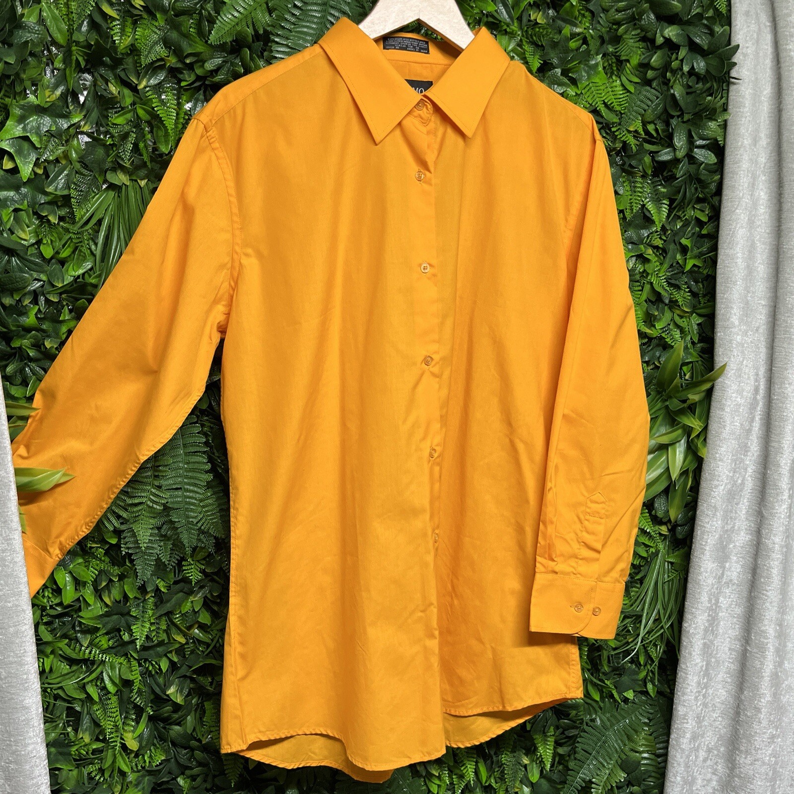 OMEGA ITALY Mens Shirt XL Orange Button Collared Slim Fit Long Sleeve 1749