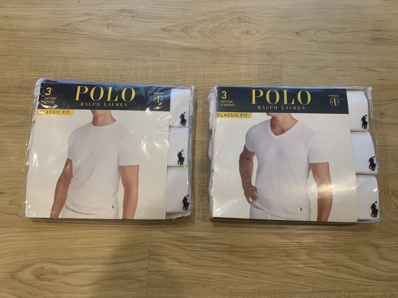 Polo Ralph Lauren Men’s Classic Fit Moisture Wicking T-Shirt Tee White 3-Pack