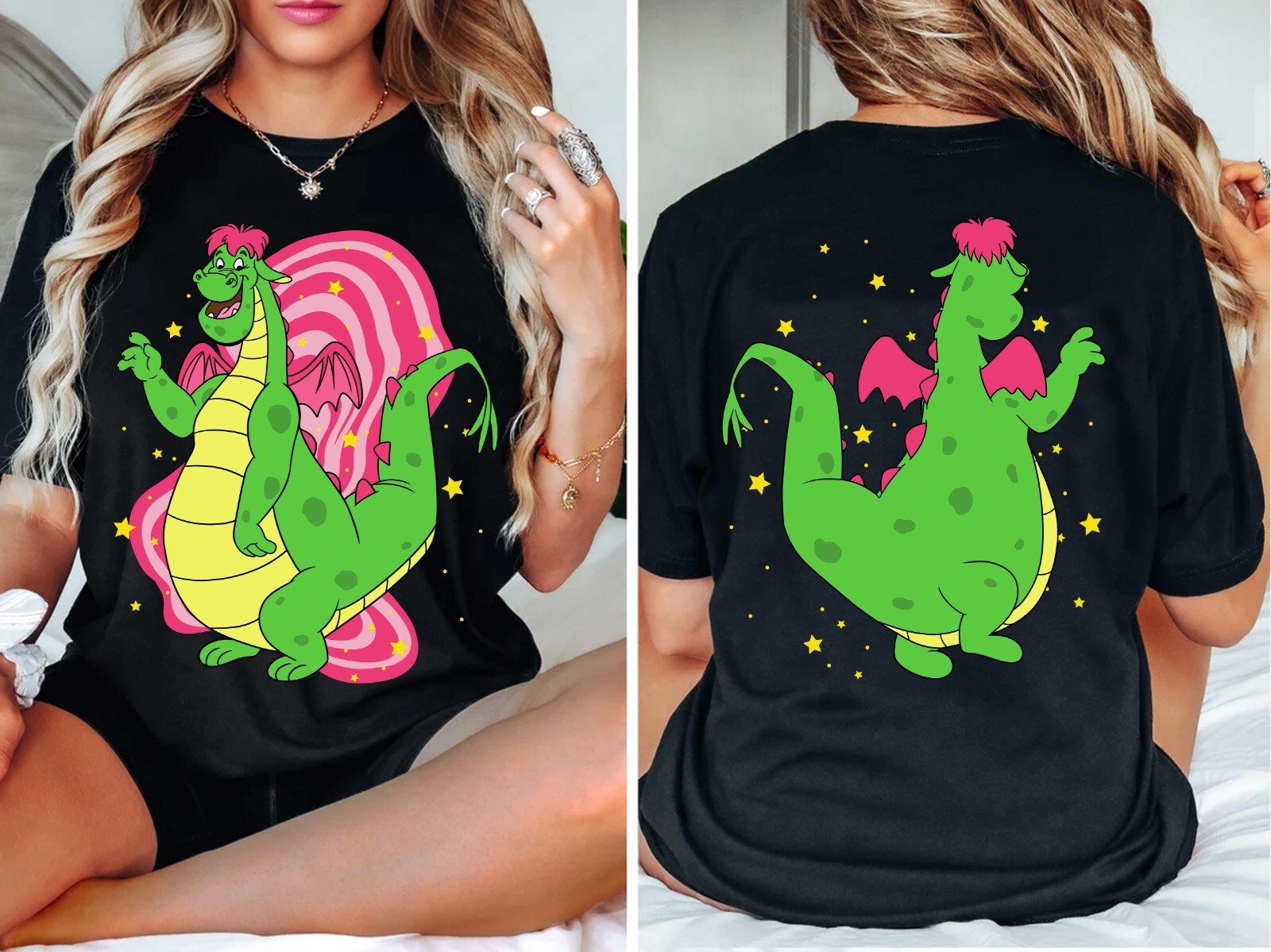2-sided Retro Pete’s Dragon Tee, Elliott The Dragon Unisex Adult Kid Tee 800966