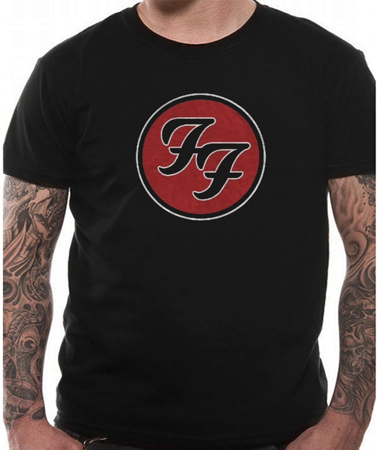 Official Foo Fighters T Shirt Red FF Logo Black New S M L XL XXL 3XL 4XL 5XL