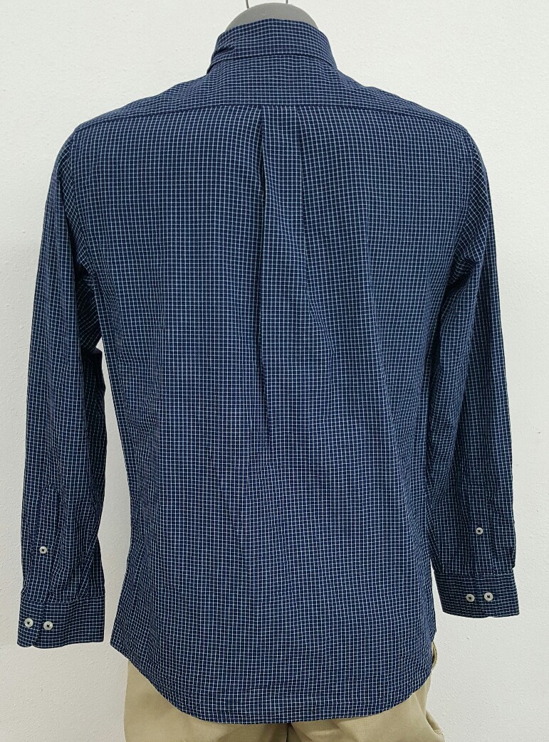 Roundtree & Yorke Blue Checked Trim Fit Button Up L/S Men’s Shirt M NWT $49.50