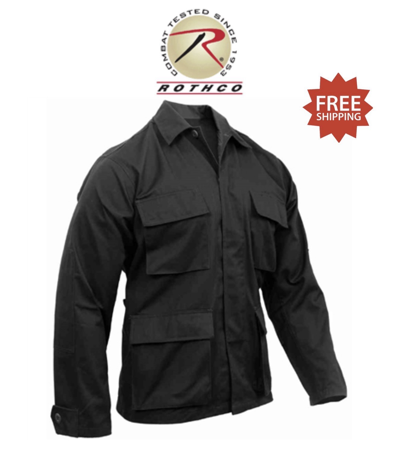 Rothco 7970 Black Battle Dress Uniform BDU Shirt – Sz L / Large – New With Tags