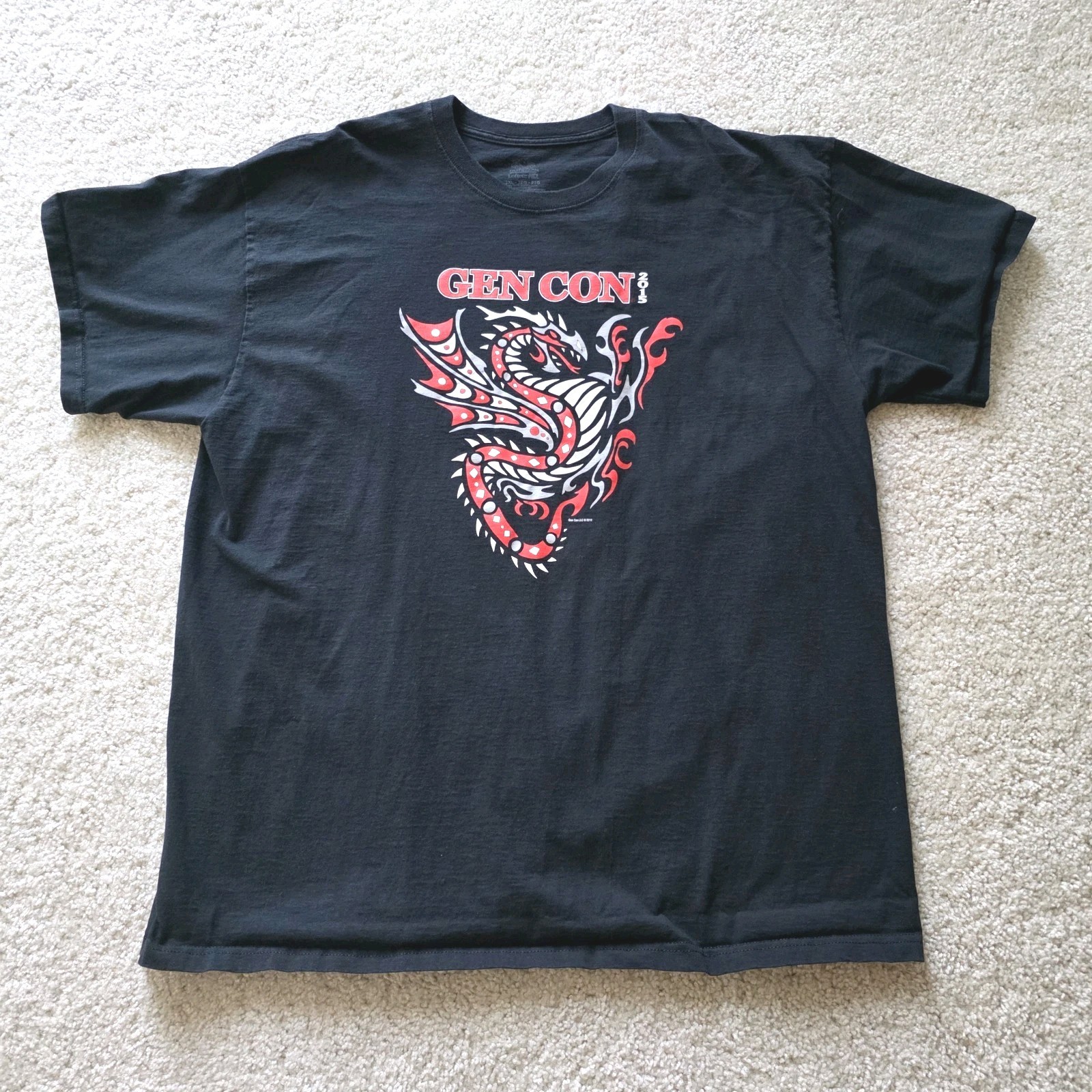 Gen Con 2015 T-Shirt Mens 2XL Black Dragon Tabletop Gaming Pls See Description