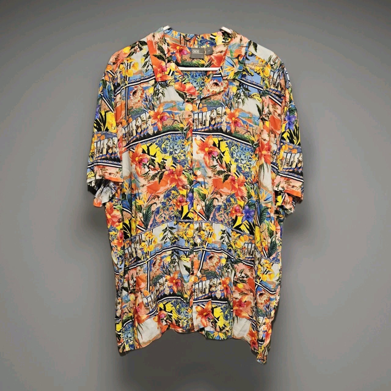 ASOS Drop Shoulder Oversized Men’s Camp Collar Shirt Floral California 2XL NWT