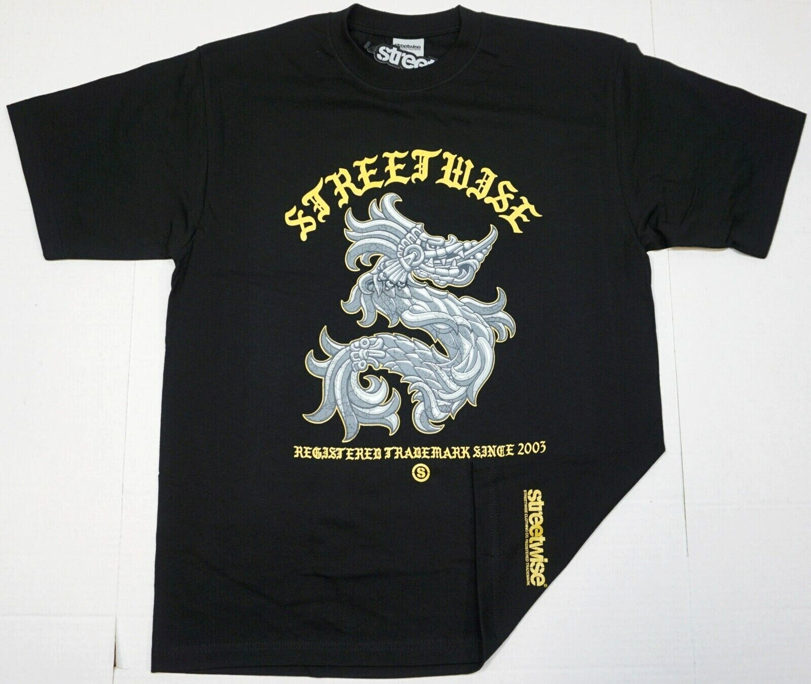 STREETWISE DRAGON T-shirt Urban Streetwear Adult Men’s Tee Black New