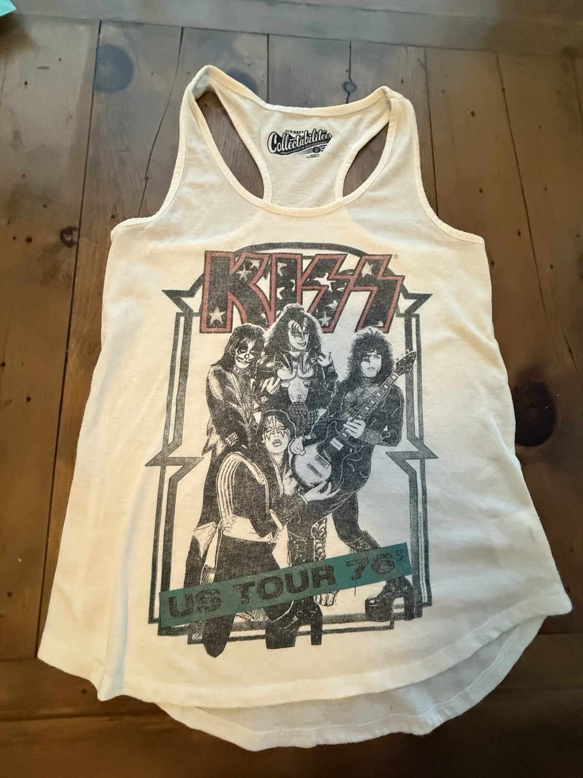 Old Navy KISS US Tour ’76 Band Graphic Tank Top Size XS 2014