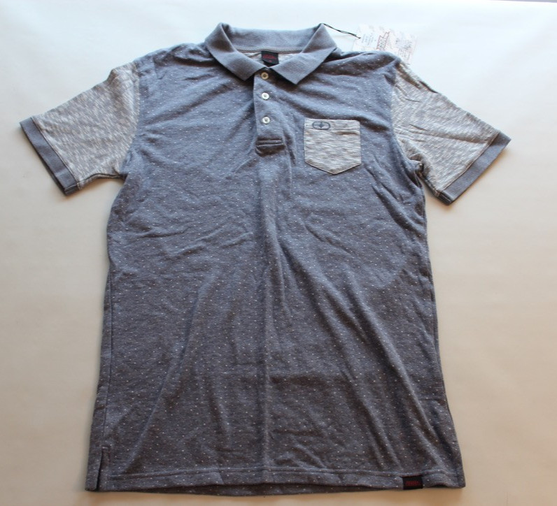 NO FEAR Collared Shirt (Youth/Teen XL, or Mens S ?) Blue 2-tone with Dots Design