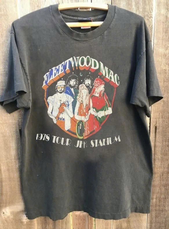 Rare Vtg 70s Fleetwood Mac 1978 Tour Shirt Charcoal fan tee reprint PA8146