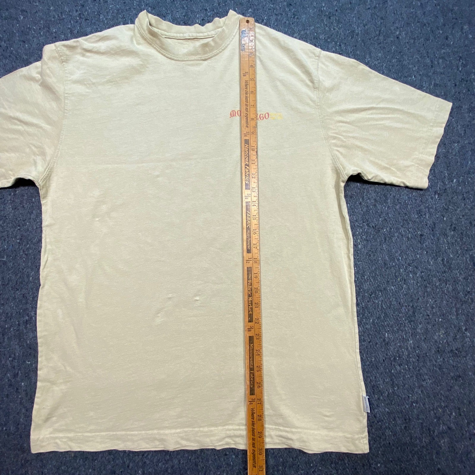 Montego Palms TShirt Sz L Mens Tan Montego Brew Co Graphic Retro Surf Beach Boho