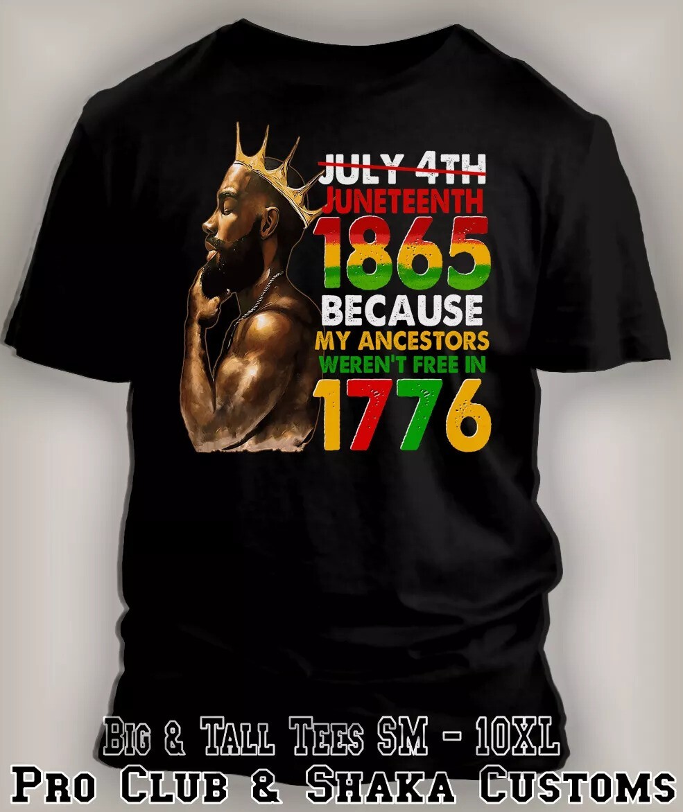 Black King 1865 Juneteenth Black History Tee Greystone 8XL Big and Tall Shirt