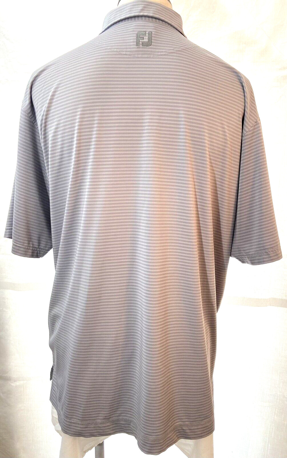 FOOT JOY Polo Short Sleeve Gray Stripe Men’s Size XXL Polyester Spandex