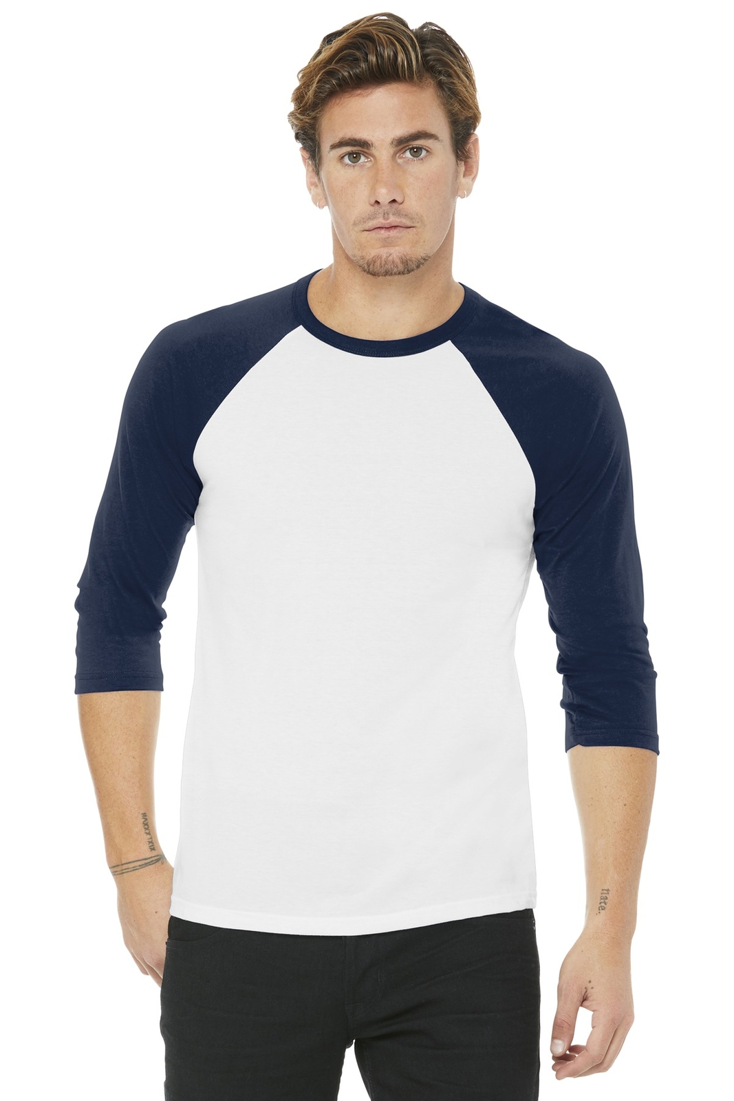 BELLA+CANVAS BC3200 Unisex 3/4 Sleeve Baseball Crew Neck Stylish T-Shirt